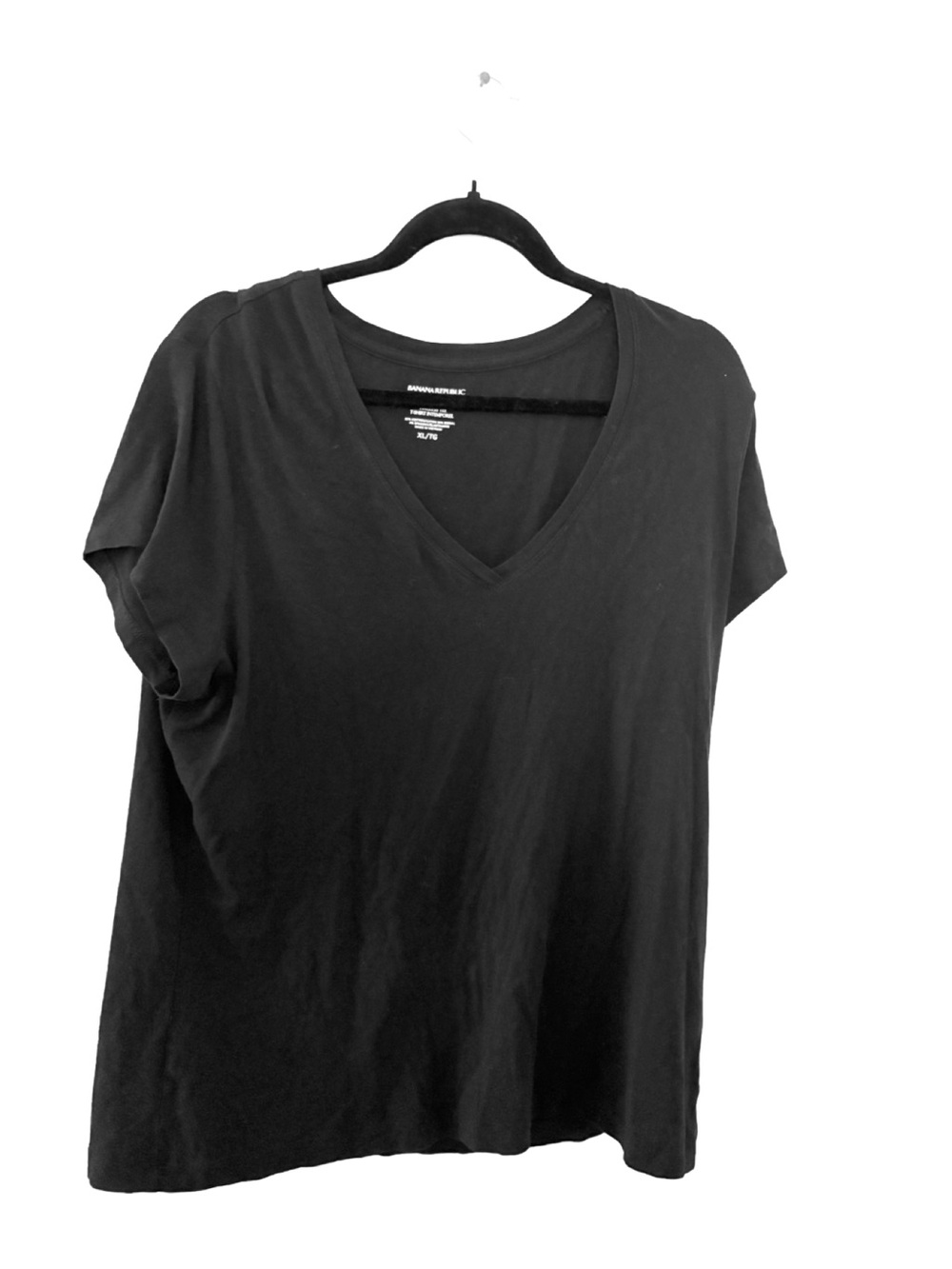 Banana Republic Black V-Neck Short Sleeve Tee